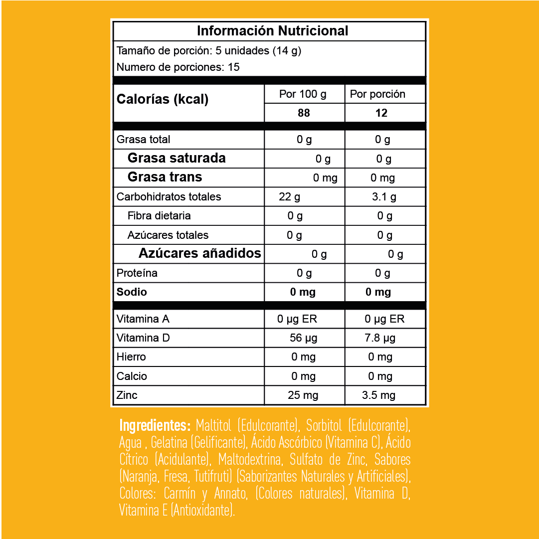 Vitamina C + Zinc para Niños en gomitas